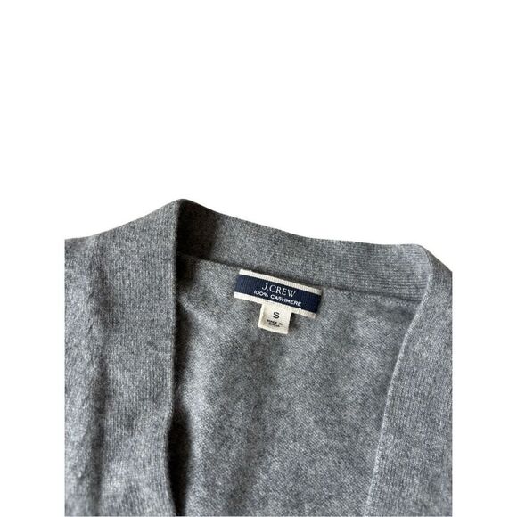 J. Crew Relaxed Fit cashmere cardigan sweater size S Gray Button Front Pockets - Picture 4 of 9